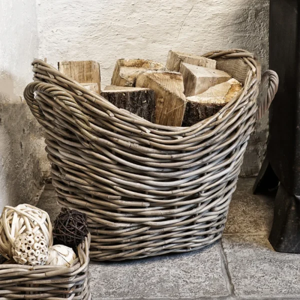 Wicker Oval Log Basket